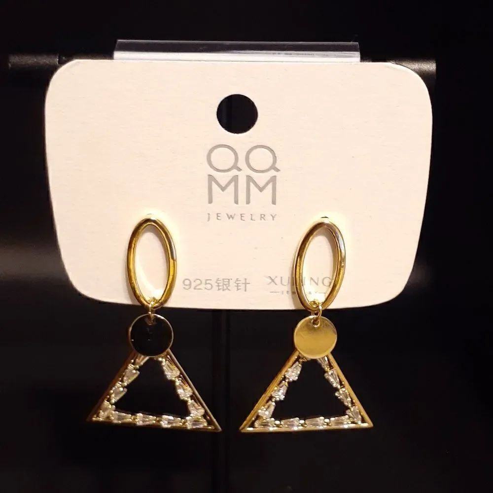 New‎ QQMM Elegant & Delicate Earrings 925 Goldtone Hypoallergenic New
